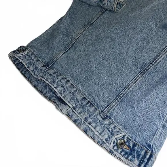 ZARA Jean Denim Jacket Woman’s Small Classic Denim Made In Bangladesh Jean Coat - Picture 7 of 8